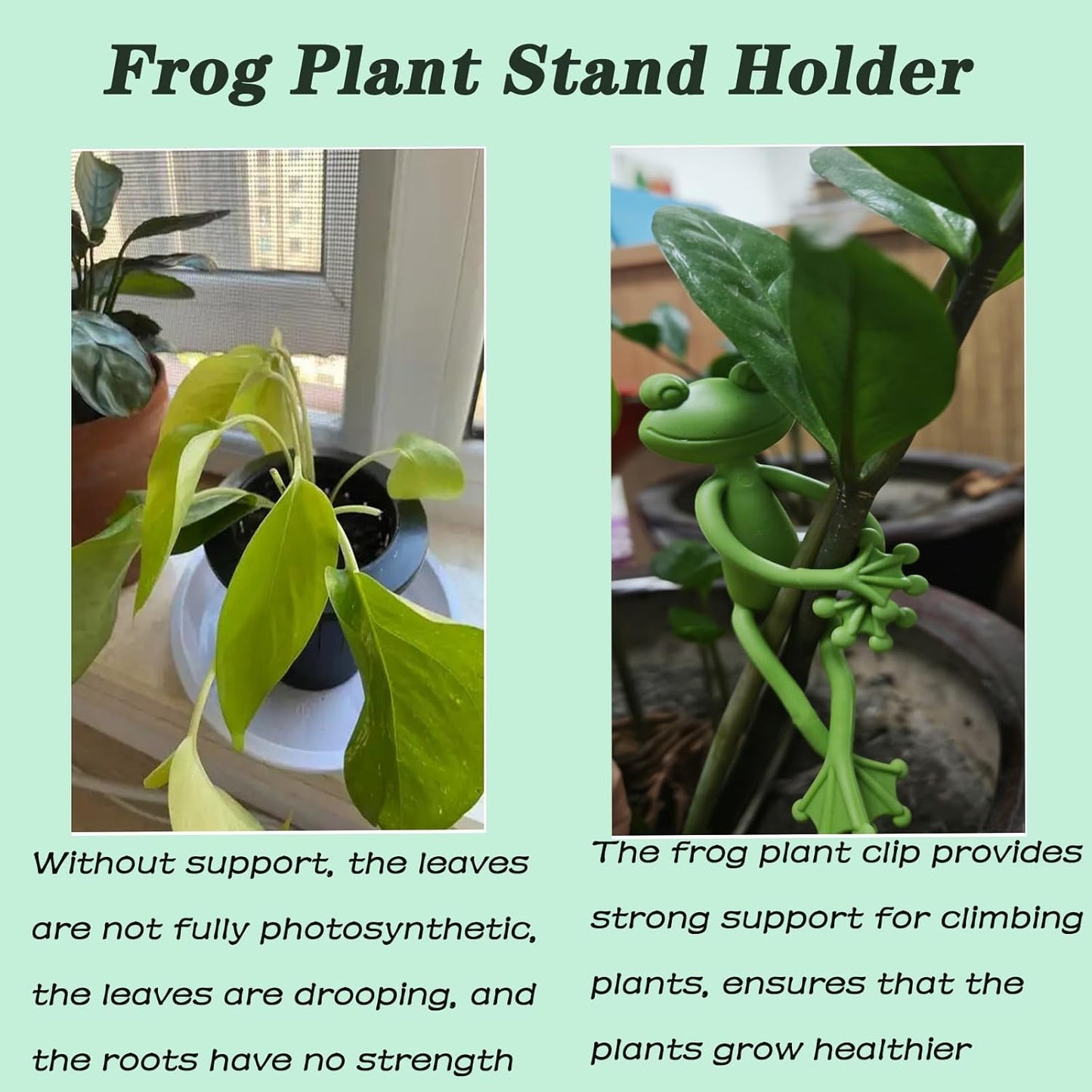 YVPSI 6pcs Frog Plant Stand Holder Support Frog Plant Holder Plant Propagation Buddy Climbing Fixture Clips Garden Clips for Indoor Outdoor Potted Climbing Plants Accessories