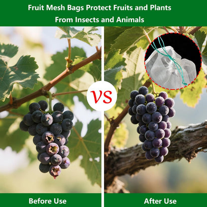 Belit 10Pcs 23.6"x15.7" Garden Netting pest Barrier Tomatoes Protection Bags Large Size Nylon Mesh Reusable Fruit Bags for Protecting Fruits Vegetables