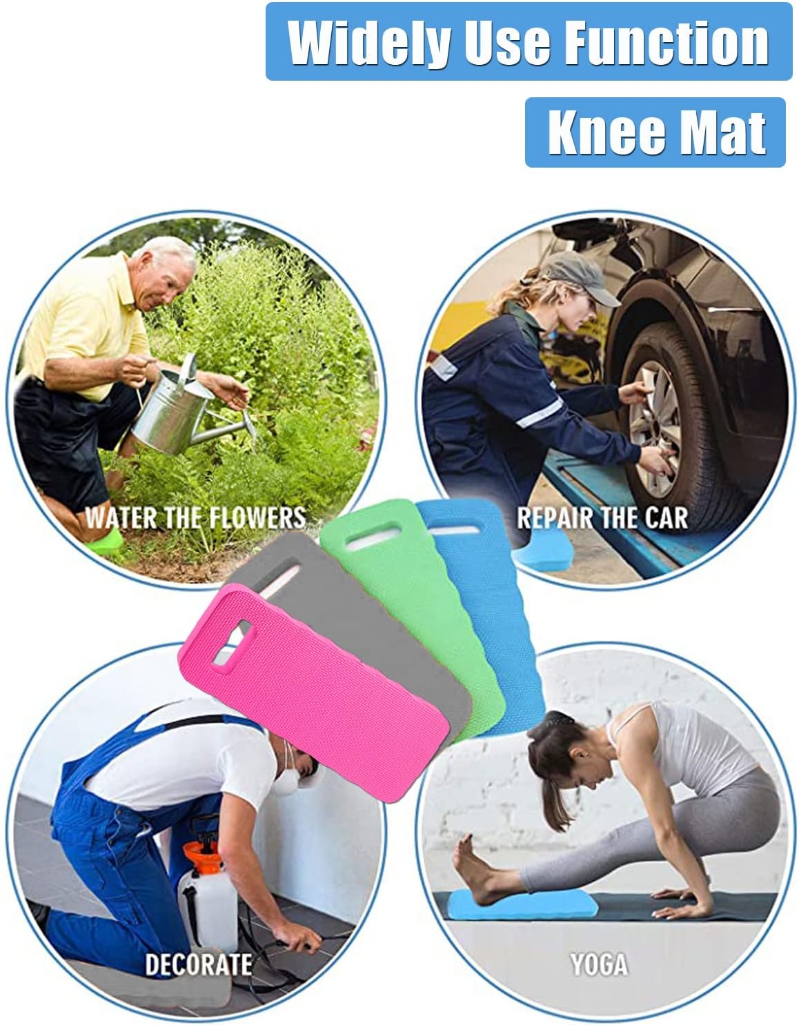 YWSHF 2 PCS Garden Kneeling Pad,Knee Mat Waterproof Foam Knee Pads for Gardening,Cleaning,Baby Bath,Yoga,Praying and Exercise 15.745'' x 7.09'' x 0.79''