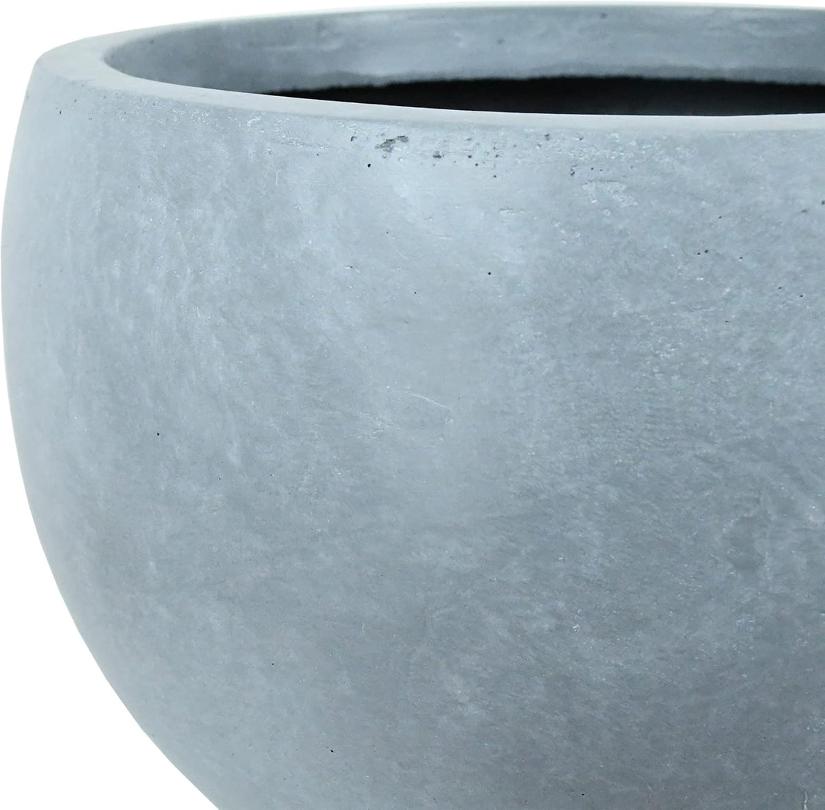 Large Round Bowl Vintage BRN Concrete Planter 19.9" Dia, Outdoor