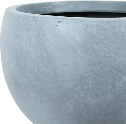 Large Round Bowl Vintage BRN Concrete Planter 19.9" Dia, Outdoor