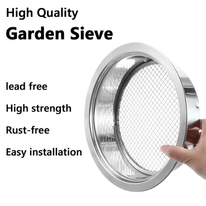 Kifmurase Stainless Steel Soil Sifter for Gardening, Sand Sifter Tool with Interchangeable Mesh Screens(1,3,6,9,12mm) and Scoop Shovel, Bonsai Soils Scoops Set, Garden Sieve Soils Sifters for Gravel