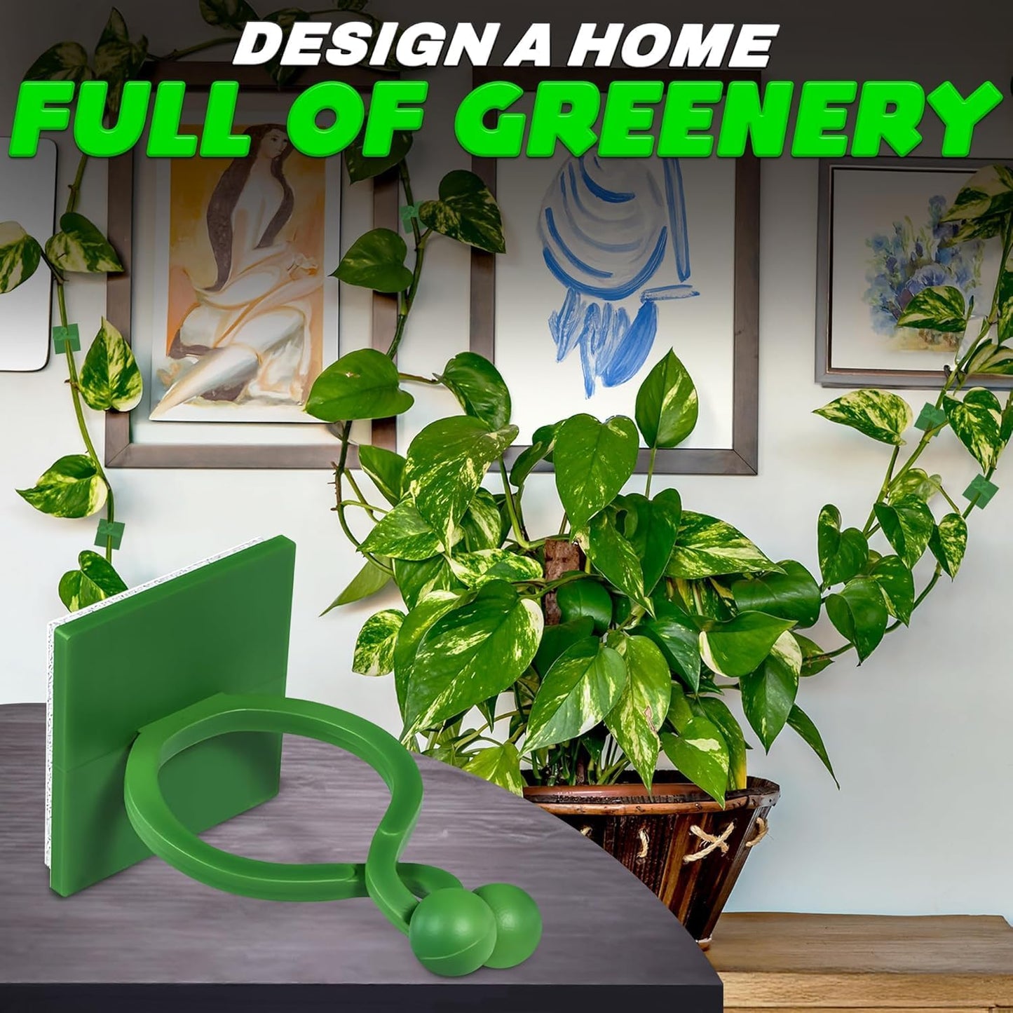 Plant Wall Clips for Climbing Plants 110 Pcs - Pothos Plant Climber Support, Large, Medium, Small Sizes Wall Clips for Support, Strong Self-Adhesive, For Indoor Plants, Cable Management & Plant Holder