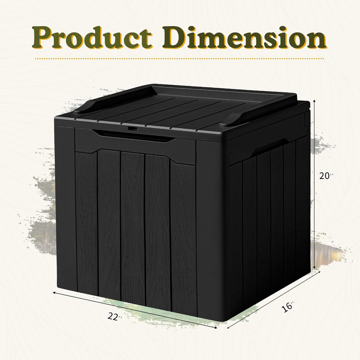 Devoko 100 Gallon Waterproof Large Resin Deck Box Indoor Outdoor Lockable Storage Container for Patio Furniture Cushions Garden Tools (100 Gallon, Black)