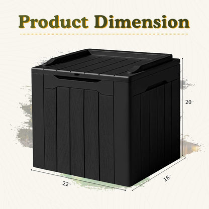 Devoko 100 Gallon Waterproof Large Resin Deck Box Indoor Outdoor Lockable Storage Container for Patio Furniture Cushions Garden Tools (100 Gallon, Black)