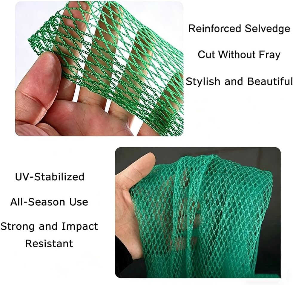 Hail Netting Heavy Duty for Garden Greenhouse Raised Bed, HDPE Hail Protection Plant Netting can be Used as Floating Row Cover, Under Tree Fruit Catcher and Pond Cloth(15 x 100 m/49.2 x 328.1 ft) - Colors A