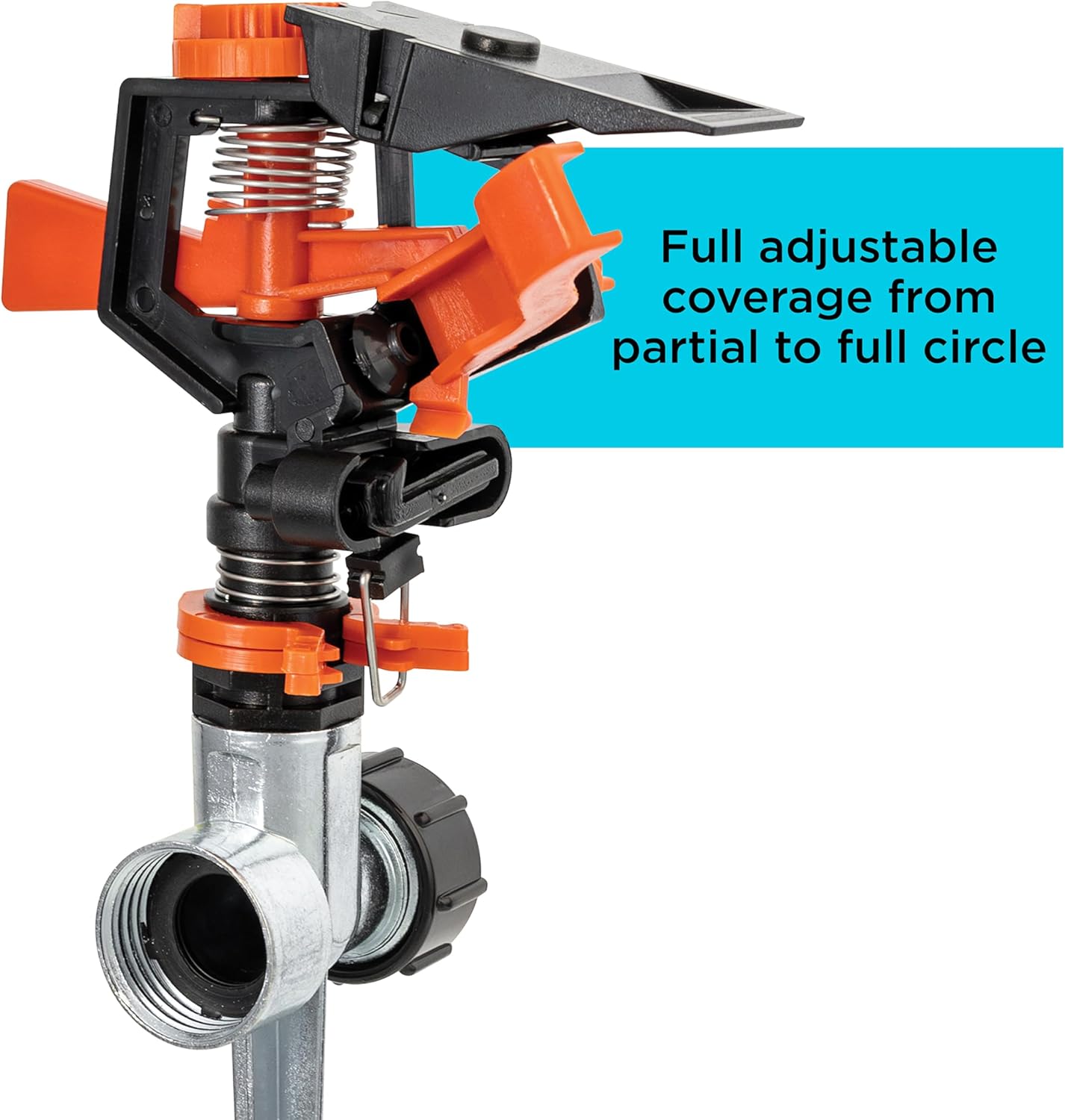 Black + Decker® Impulse Sprinkler – Up to 5,027 Sq. Ft. Coverage, Adjustable Spray, Secure Spike Base BXWNBB57395