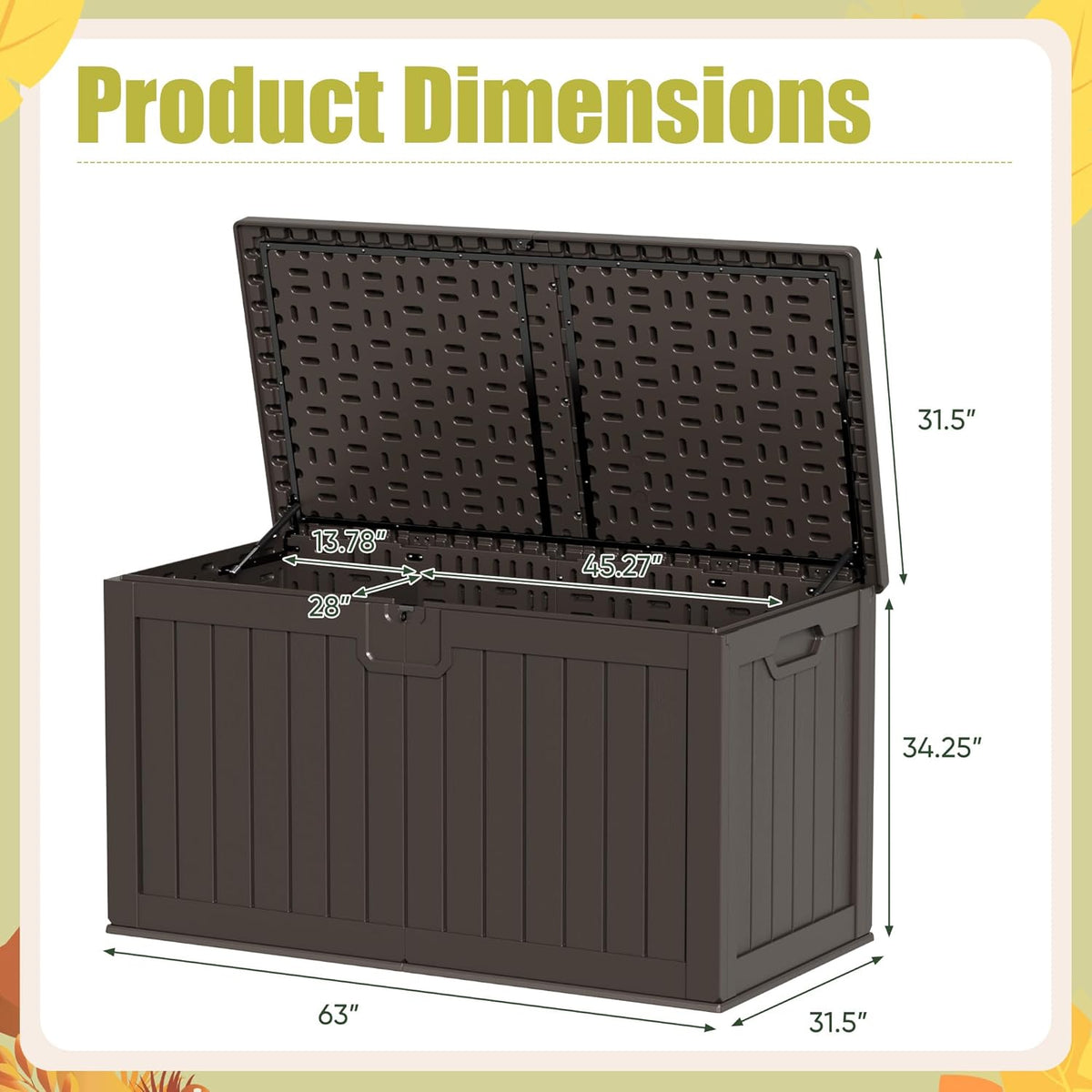 30 Gallon Resin Deck Box Waterproof Outdoor Storage Box for Patio Furniture Pool Accessories Indoor Storage for Cushion Garden Tools (30 Gallon, Black)