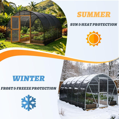 Cool Area 55% 6.5x10ft Sunblock Shade Cloth Cover Mesh UV Resistant Net for Garden Flower Plant Greenhouse, Black