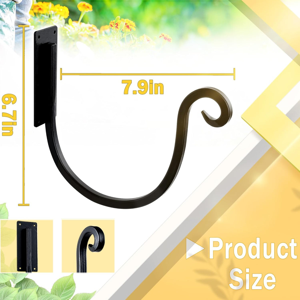 Hose Holders Wall Mount - Heavy-Duty Metal Garden Hose Hanger for Outside - Rust-Proof Hanging Hose Rack Hook Mount for Water Hose (2PCS)