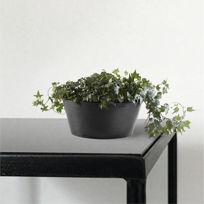 Ecopots Frankfurt Durable Modern Round Indoor/Outdoor Recycled-Based Composite Flower Pot Planter, Terracotta Color, 12"