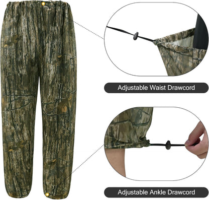 Mosquito Netting Suit Bug Net Mesh Clothing with Hood Outdoor Garden Hunting Camo Protection from Fly Insects Bugs