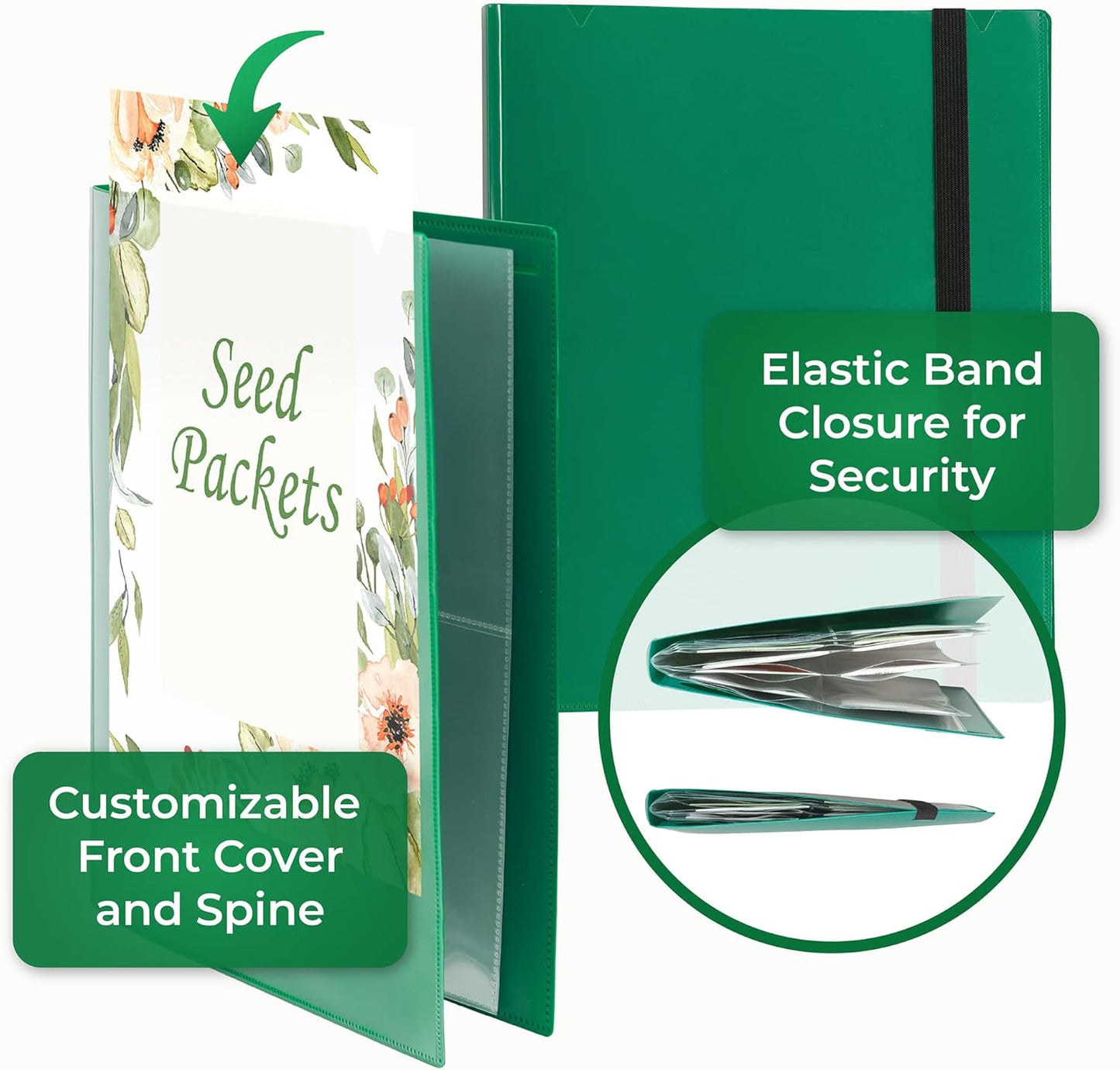 Samsill 50 Pack Heavy Weight 4 Pocket Garden Seeds Storage Clear Sheet Protectors, Seed Organizer, Each Pocket Measures 3.5" x 5.25", Fits in Standard 3 Ring Binder