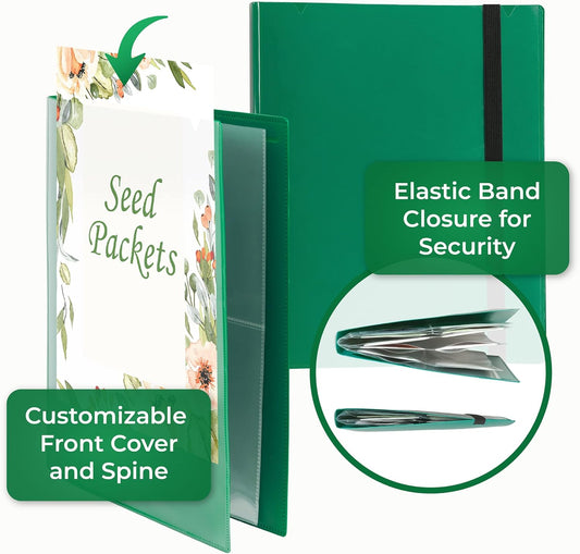 Samsill 50 Pack Heavy Weight 4 Pocket Garden Seeds Storage Clear Sheet Protectors, Seed Organizer, Each Pocket Measures 3.5" x 5.25", Fits in Standard 3 Ring Binder