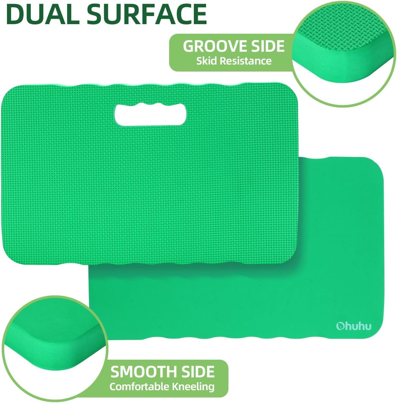 Ohuhu Premium Thick Kneeling Pad, 2-Pack Large Comfortable Gardening Knee Mat with 2 Different Surfaces, Extra Thick Knee Cushion Kneeler for Gardening Work Baby Praying, Gifts for Women Men Seniors