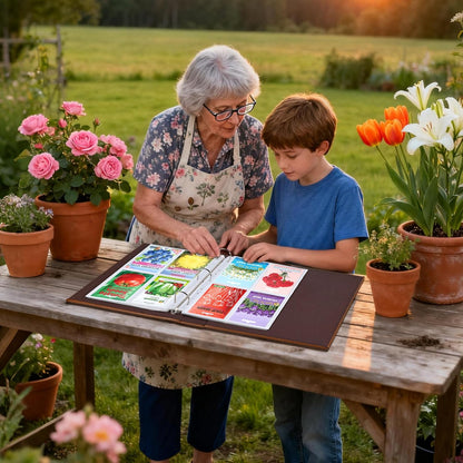 240 Pockets 3.5x5” Seed Packet Sleeves, 30 Pack Double Sided 4 Pocket Seed Organizer Sheet,Heavy Duty Garden Seeds Storage Pages for 3 Ring Binder, 8.5x11” Top Loading Clear Photo, Index Card Sleeves