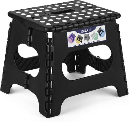 Folding Step Stool 13 Inch,300 Lbs Step Stool for Adults Black