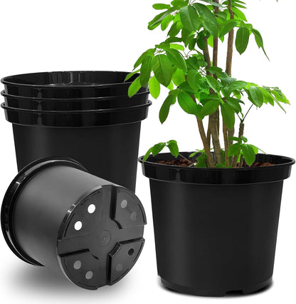 5 Gallon Nursery Pots (10-Pack) + 50ft Garden Hose with Spray Nozzle + 3-in-1 Soil Tester for Moisture/Light/pH | All-in-One Gardening Kit for Indoor/Outdoor Plants, Gardening Gifts for Women