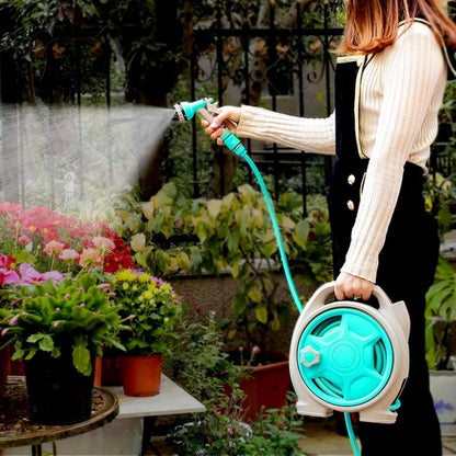 YEFA Retractable Garden Hose Reel - Convenient 50 FT Portable Hose with 6-Function Spray Nozzle for Versatile Watering, Cleaning, and More (Green)