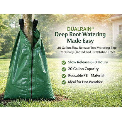 Slow Release PE Tree Watering Bag Ring Bladders Water Deep Automatic Drip Irrigation Drippers Root Waterer Globe Soaker for New Plant Trees Trunk 20 Gallon (1 Pack)
