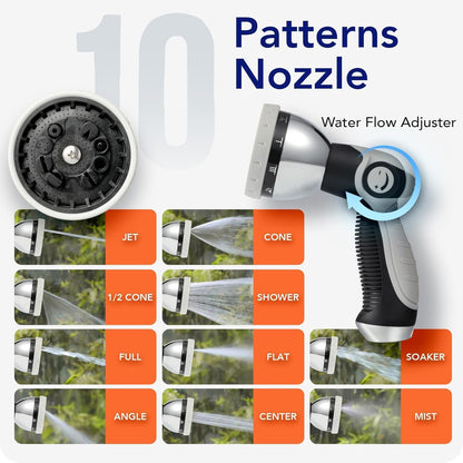 5/8" x 100 ft Heavy Duty Retractable Garden Hose Reel by HOZEREEL, Outdoor Garden Hose Reels - Self Retract Wall Mount Hose Reel Automatic Storage, Any Length Lock, 10 Pattern Nozzle