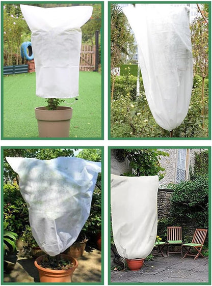 Plant Covers Winter Freeze Protection 1 Pack 78.74'' X 94.49'' Reusable Frost Blanket Tree Wrap Cloth with Drawstring and Zipper for Outdoor Cold Weather - Green
