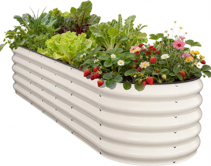 Pattiumo Galvanized Raised Garden Bed 4×4×1 FT, Round Metal Raised Garden Bed Outdoor Planter Box with Open Bottom, Rust-Resistant Steel Garden Bed for Vegetables Herbs Flowers, Easy Assembly
