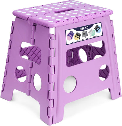 Folding Step Stool 13 Inch,300 Lbs Step Stool for Adults Black