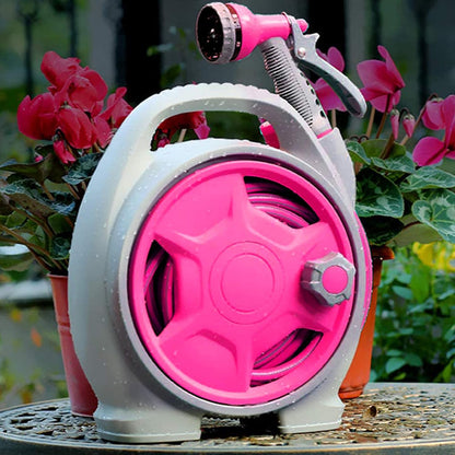 YEFA Retractable Garden Hose Reel - Convenient 50 FT Portable Hose with 6-Function Spray Nozzle for Versatile Watering, Cleaning, and More (Green)