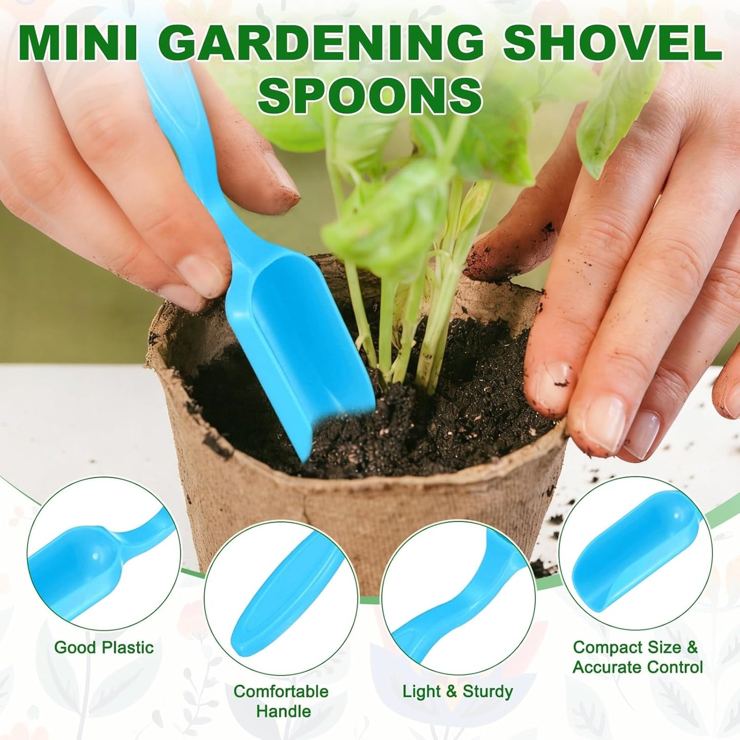 M METERXITY 20-Pack Mini Gardening Shovel Spoons, Plastic Garden Soil Scoops for Cultivation Digging Transplanting/Flower Planting/Plant Succulent, Colorful Small Gardening Tools [Multicolor]