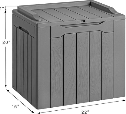 30 Gallon Resin Deck Box Waterproof Outdoor Storage Box for Patio Furniture Pool Accessories Indoor Storage for Cushion Garden Tools (30 Gallon, Black)