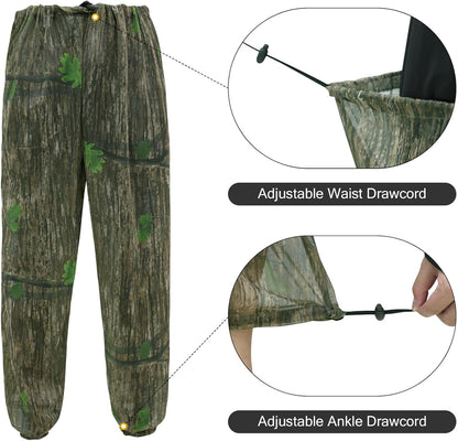 Mosquito Netting Suit Bug Net Mesh Clothing with Hood Outdoor Garden Hunting Camo Protection from Fly Insects Bugs