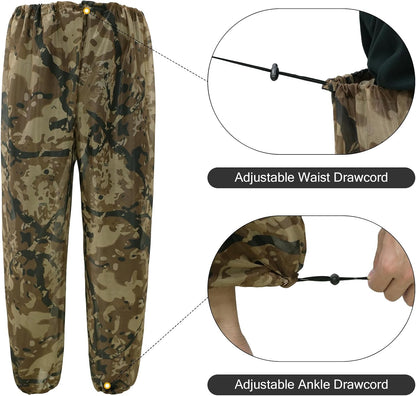 Mosquito Netting Suit Bug Net Mesh Clothing with Hood Outdoor Garden Hunting Camo Protection from Fly Insects Bugs