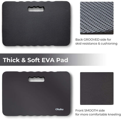Ohuhu Premium Thick Kneeling Pad, 2-Pack Large Comfortable Gardening Knee Mat with 2 Different Surfaces, Extra Thick Knee Cushion Kneeler for Gardening Work Baby Praying, Gifts for Women Men Seniors