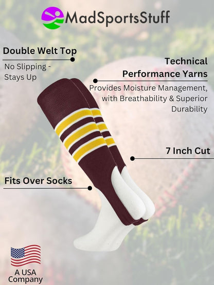 MadSportsStuff Baseball Stirrups Softball Stirrups with Stripes for Boys Girls Men Women Pattern B 3 Stripe