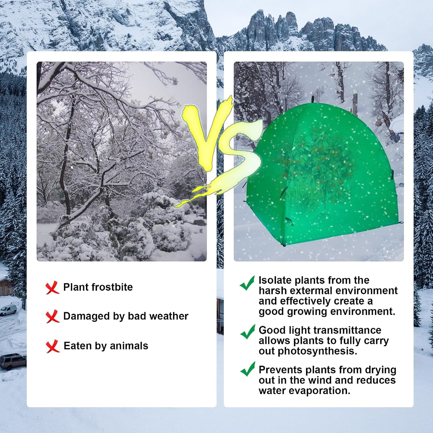 40″*40″*31″ Winter Plant Warm Covers - Raised Bed Cover, Garden Row Accelerator, Warm Tent Freeze Protection Humidity Domes for Germination, Seedling Propagation Protecting Plants from Animals 2 PCS