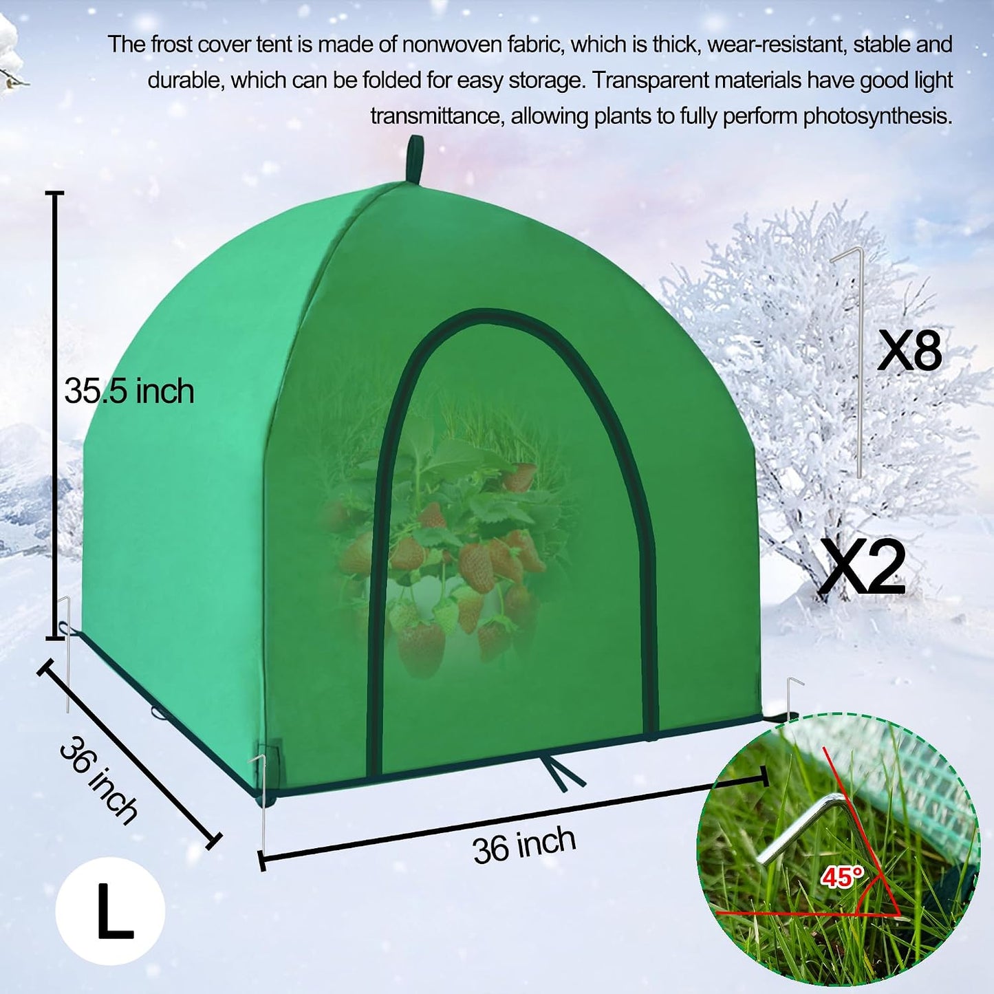 40″*40″*31″ Winter Plant Warm Covers - Raised Bed Cover, Garden Row Accelerator, Warm Tent Freeze Protection Humidity Domes for Germination, Seedling Propagation Protecting Plants from Animals 2 PCS