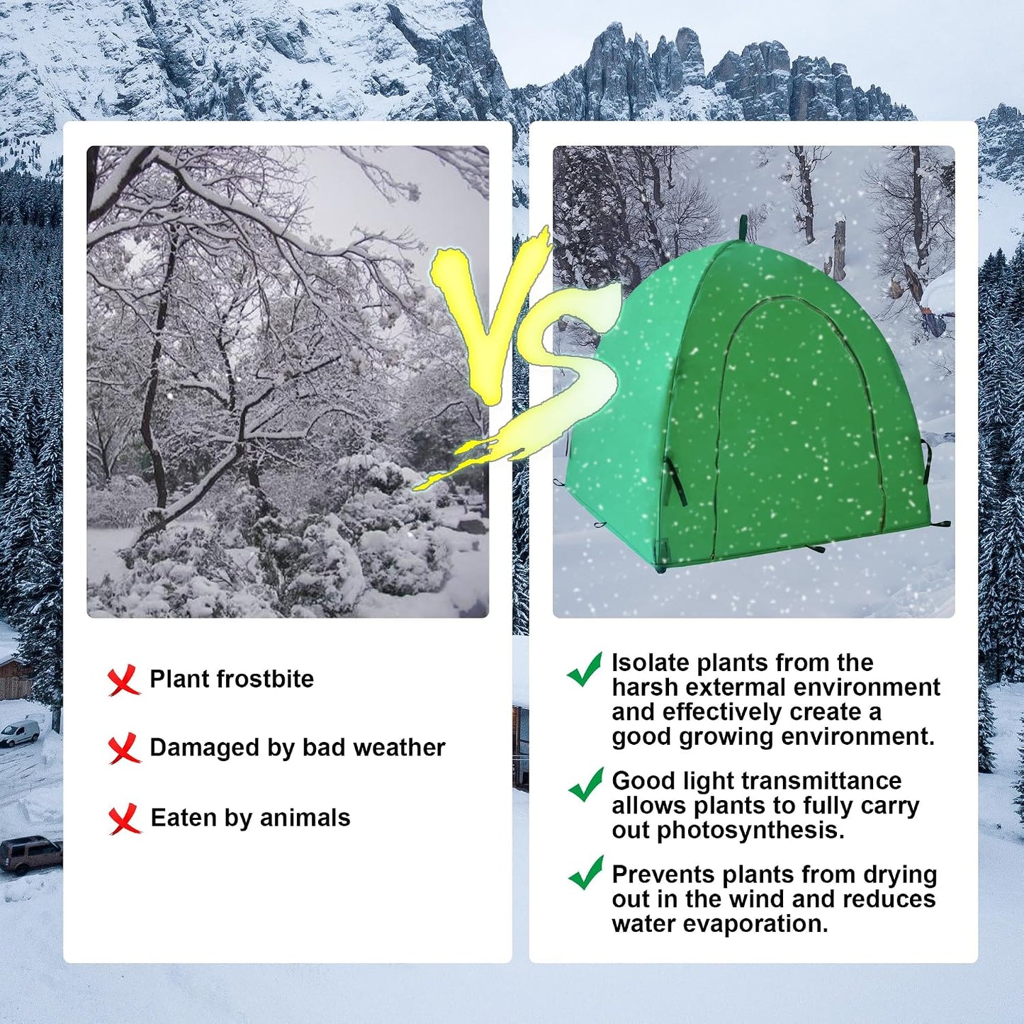40″*40″*31″ Winter Plant Warm Covers - Raised Bed Cover, Garden Row Accelerator, Warm Tent Freeze Protection Humidity Domes for Germination, Seedling Propagation Protecting Plants from Animals 2 PCS
