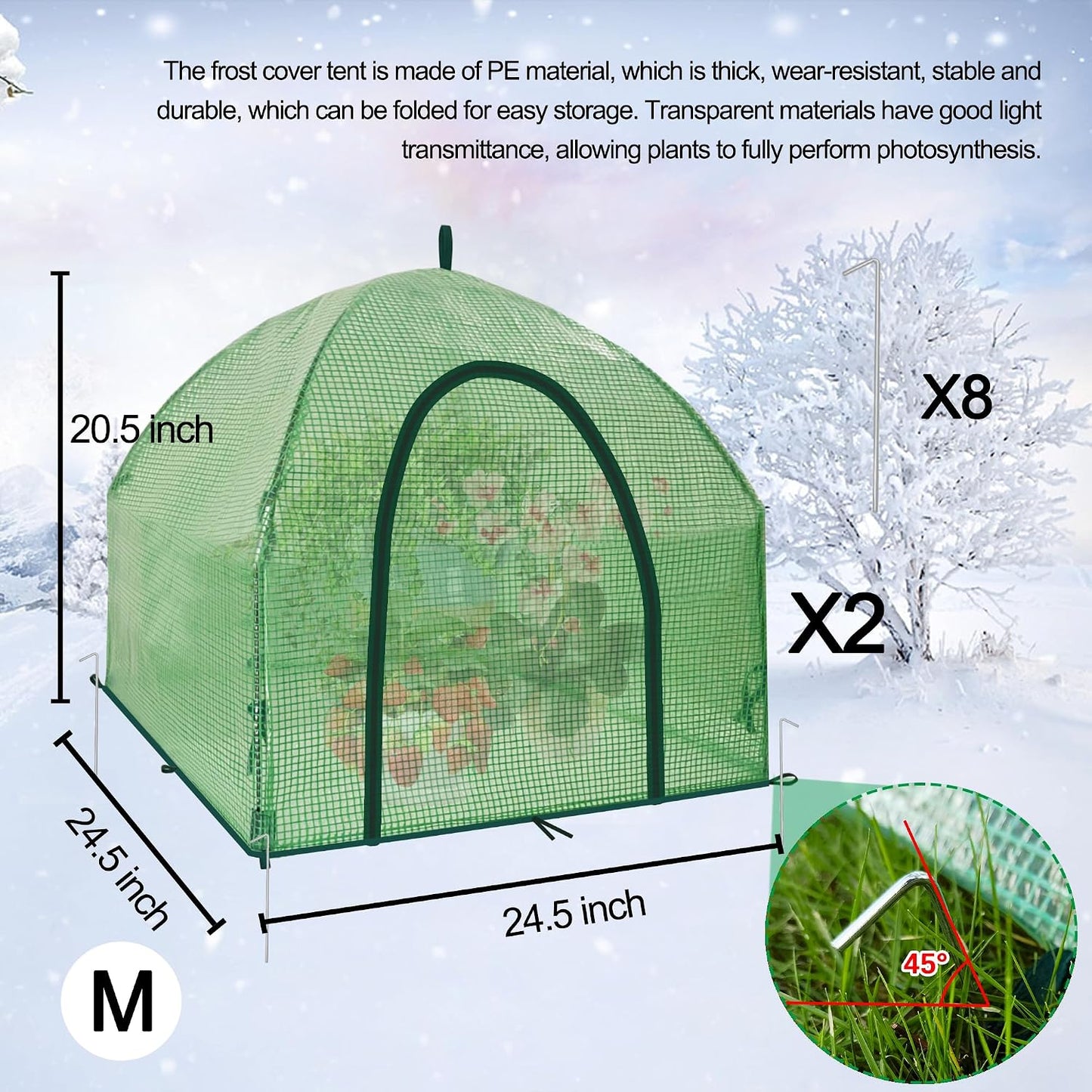 40″*40″*31″ Winter Plant Warm Covers - Raised Bed Cover, Garden Row Accelerator, Warm Tent Freeze Protection Humidity Domes for Germination, Seedling Propagation Protecting Plants from Animals 2 PCS