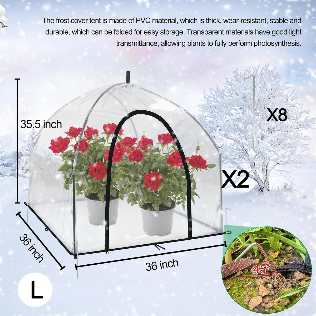 40″*40″*31″ Winter Plant Warm Covers - Raised Bed Cover, Garden Row Accelerator, Warm Tent Freeze Protection Humidity Domes for Germination, Seedling Propagation Protecting Plants from Animals 2 PCS