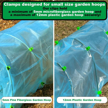 Greenhouse Clamps for 0.32-0.45inch Greenhouse Hoops, Garden Support Frame,Grow Tunnel,Plant Support Stakes.for Fixing Plant Cover,Plastic Sheeting,Film Row Cover,net.(30pcs)