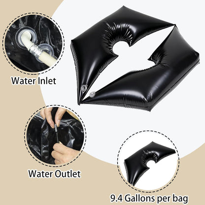 Tree Watering Bag/Ring Slow Release 19 Gallon, Tree Bags for Watering Equipped with Two Low Filling Pipes Deep Root Drip Irrigation Watering for Trees, Plants, and Gardens of All Sizes (1, Green)