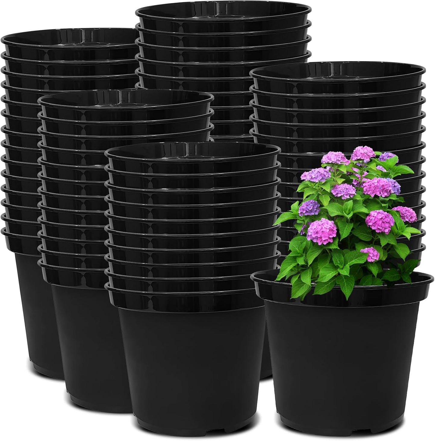 5 Gallon Nursery Pots (10-Pack) + 50ft Garden Hose with Spray Nozzle + 3-in-1 Soil Tester for Moisture/Light/pH | All-in-One Gardening Kit for Indoor/Outdoor Plants, Gardening Gifts for Women