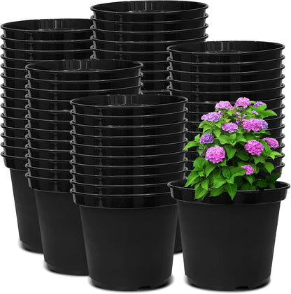 5 Gallon Nursery Pots (10-Pack) + 50ft Garden Hose with Spray Nozzle + 3-in-1 Soil Tester for Moisture/Light/pH | All-in-One Gardening Kit for Indoor/Outdoor Plants, Gardening Gifts for Women