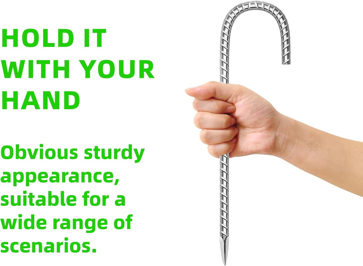 11 Pack Ground Garden Rebar Stakes Rebar 12 Inch Anti-Rust Galvanized Steel U Shape Hook Heavy Duty Ground Anchors for Tents, Position Kits,Fences, and Trampolines Landscape Fabric