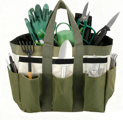 Garden Tool Holder Bag With 8 Pockets, Elastic Straps, And Sturdy Handles, Heavy-Duty Oxford Organizer Keeps Gardening Tools Neat And Accessible, Ideal for Men And Women (1 PC)