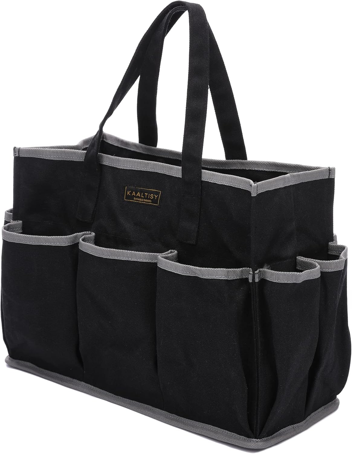 Tool Tote Bag, Heavy Duty 16oz Waxed Canvas Garden Tool Bag | Portable 11-Pocket Tool Storage Bag for Gardener Electrician Contractor Repairman (14"L x 5.5"W x 10.5"H) – Army Green