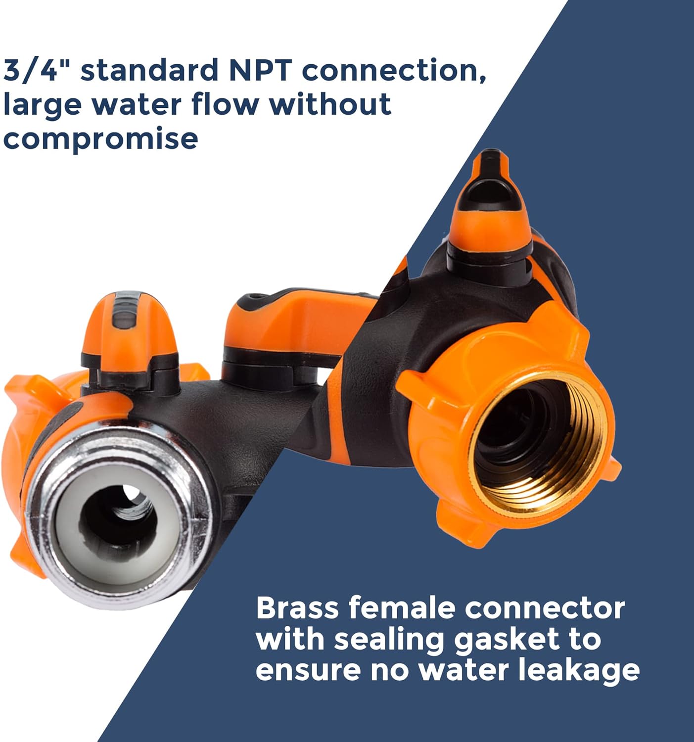 Giraffe 2 Way Hose Splitter with Garden Hose Reel Retractable 1/2" 78ft Heavy Duty Heavy Duty 9 Pattern Hose Nozzle Any Length Lock