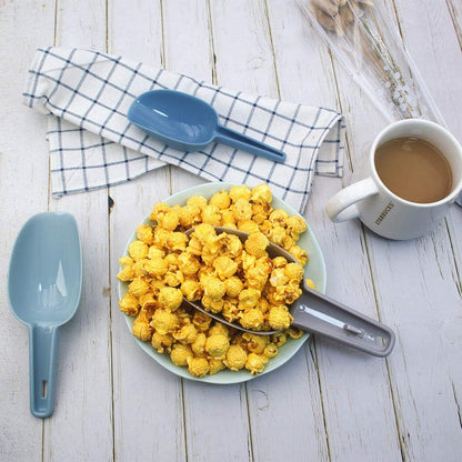 Flour Scoop Set of 3 for Canisters, Ice, Popcorn, Pet Food, Dry Goods, Coffee Beans, Candy - Plastic Scoops 1.7/3.4/5.1 oz
