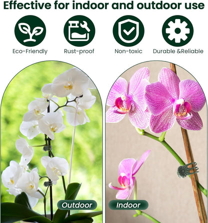 60Pcs Plant Clips for Climbing Plants, Orchid Clips for Plants Support, Indoor & Garden Clip for Climbing Plant Pins, Perfect for Vines & Flowers, Easy to Use Durable, Green